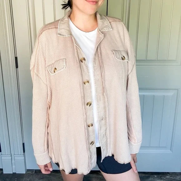 Waffle shacket NWT - Picture 4 of 4